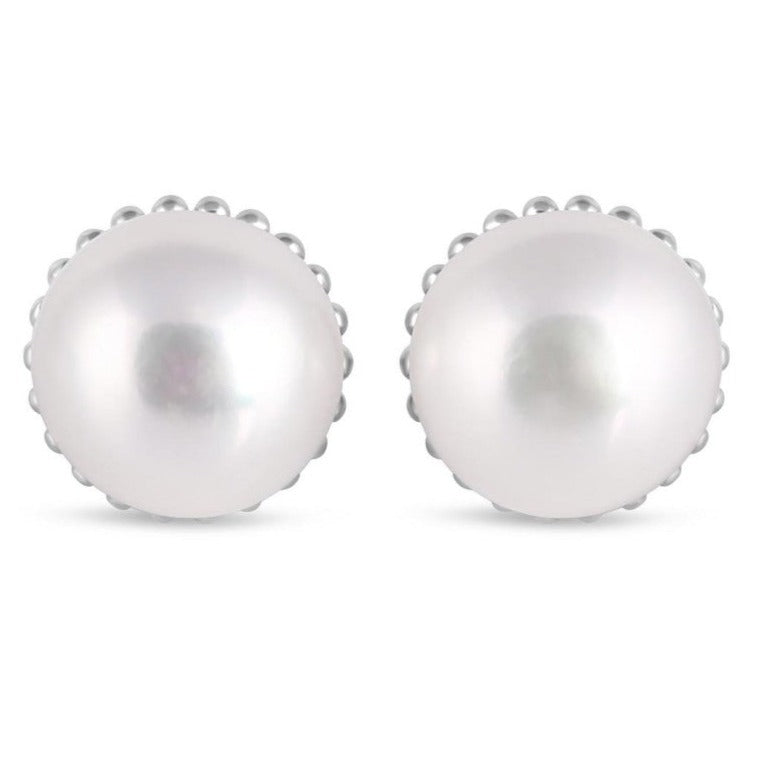 Cercei stud perle albe din argint 7 mm, druzy.ro, pietre semipretioase 1