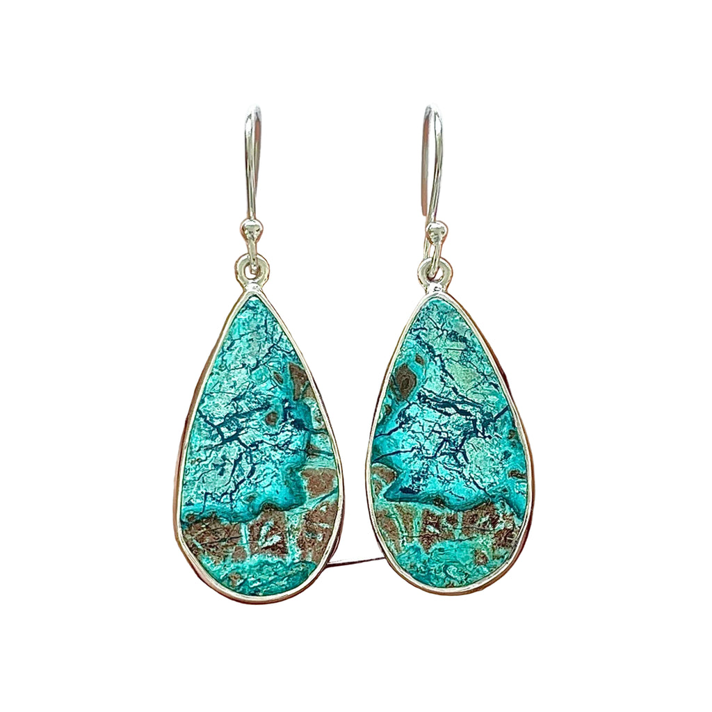 Cercei shattuckite din argint | Model 2, pietre semipretioase - druzy.ro 1 