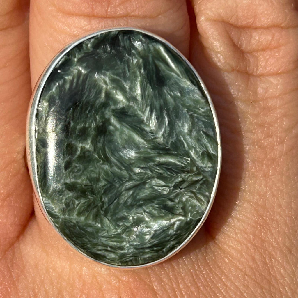 Inel serafinit din argint model 1, pietre semipretioase - druzy.ro 1 