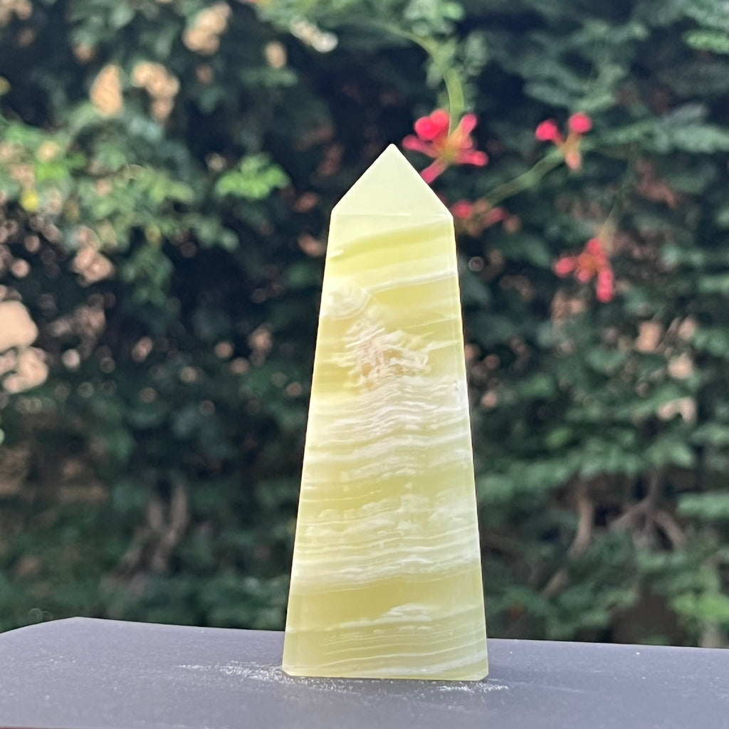 Onix verde obelisc/turn, druzy.ro, cristale 4