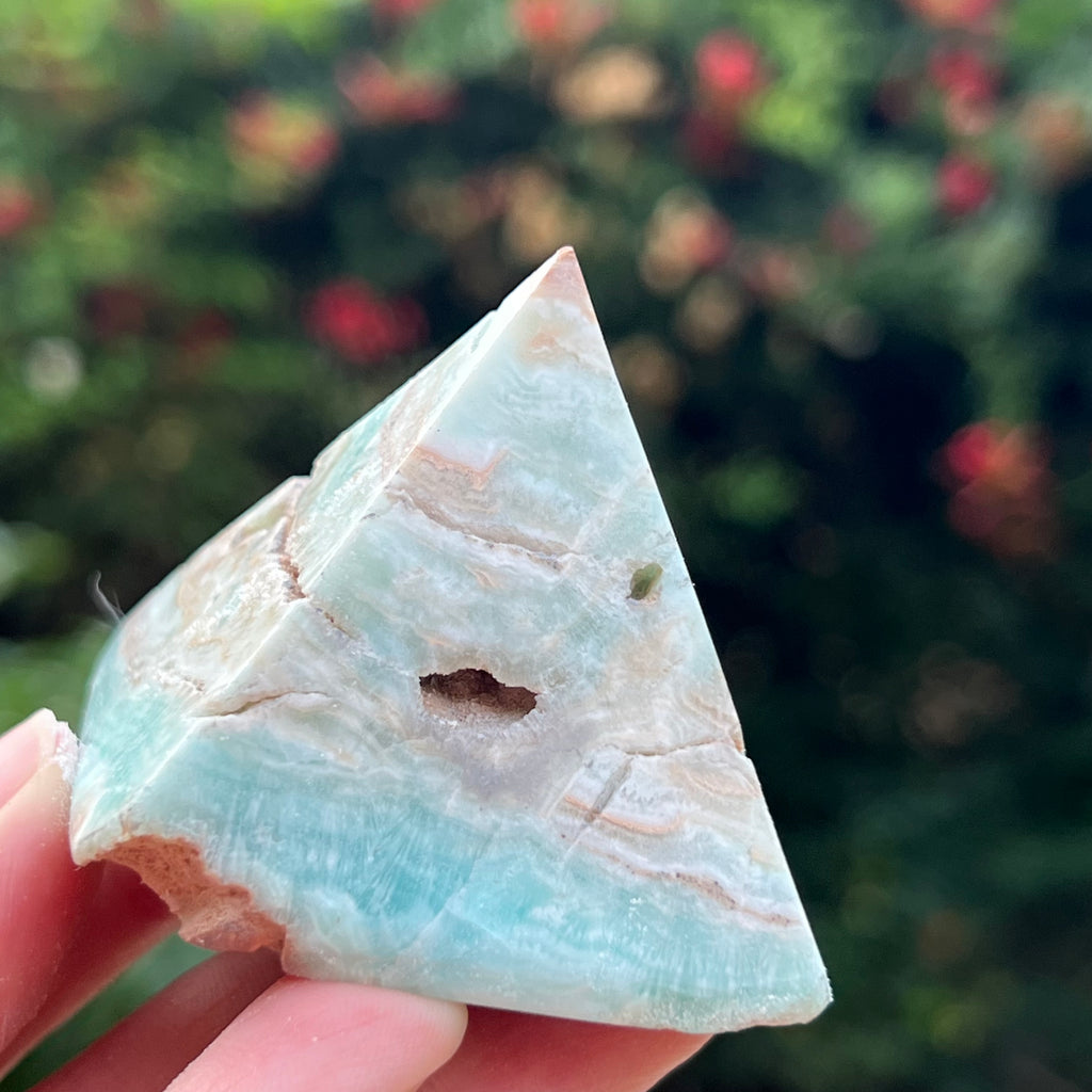 Piramida aragonit albastru m2, druzy.ro, cristale 4