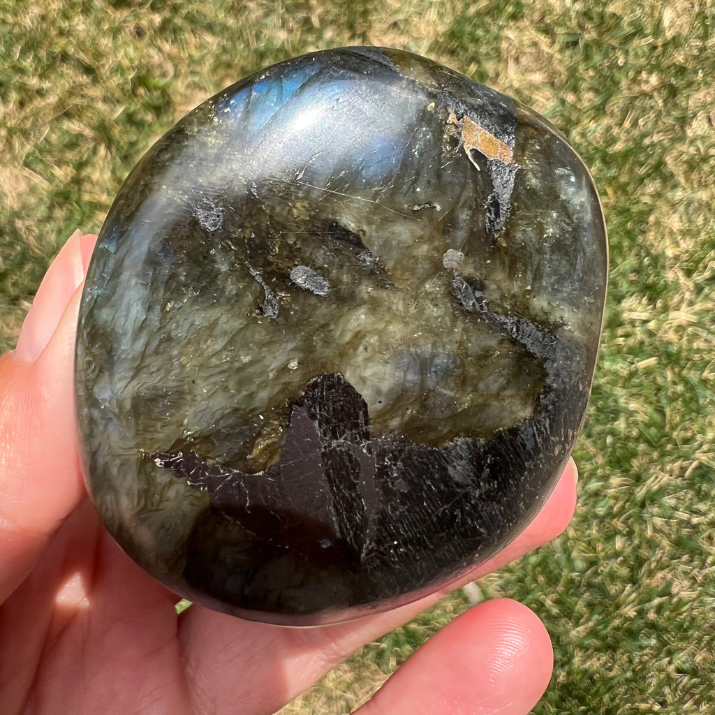 Labradorit palm stone m2, druzy.ro, cristale 4