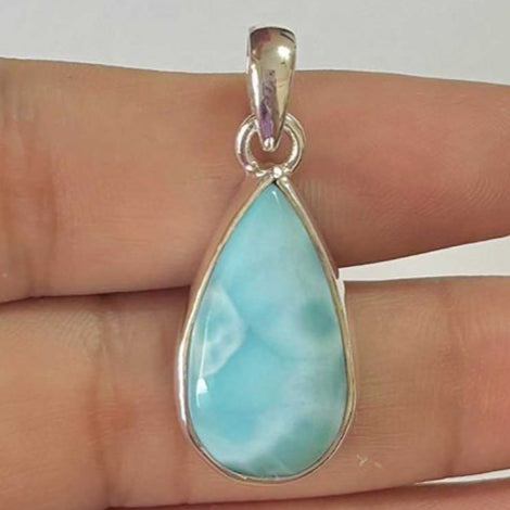 Pandantiv larimar argint model 3, pietre semipretioase - druzy.ro 1 