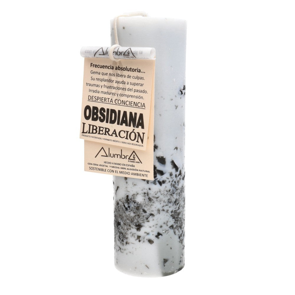 Lumânare cu insertii de obsidian | Liberation, pietre semipretioase - druzy.ro 1 