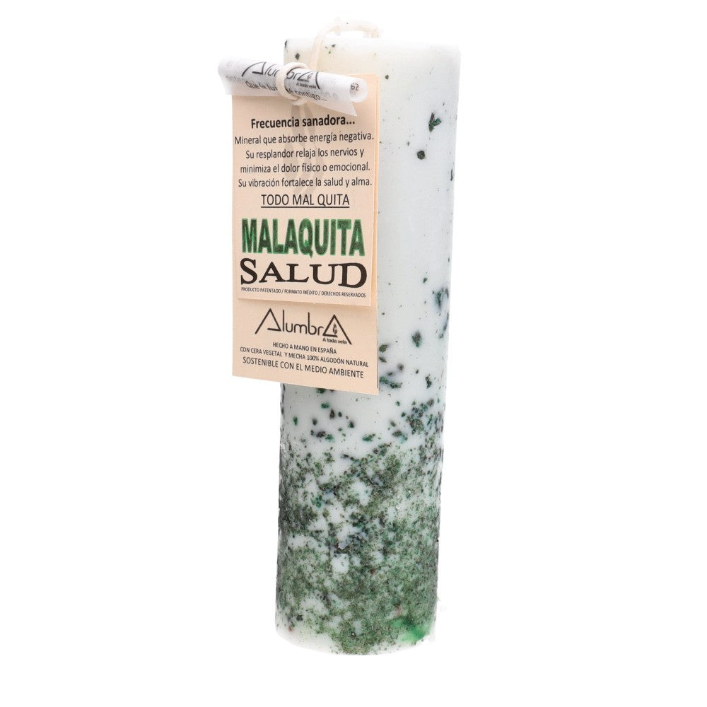 Lumânare cu insertii de malachit | Health, pietre semipretioase - druzy.ro 1 