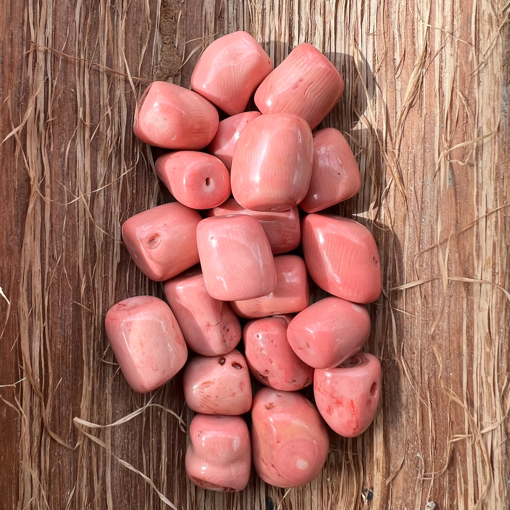 Coral roz piatra rulata mini, druzy.ro, cristale 2